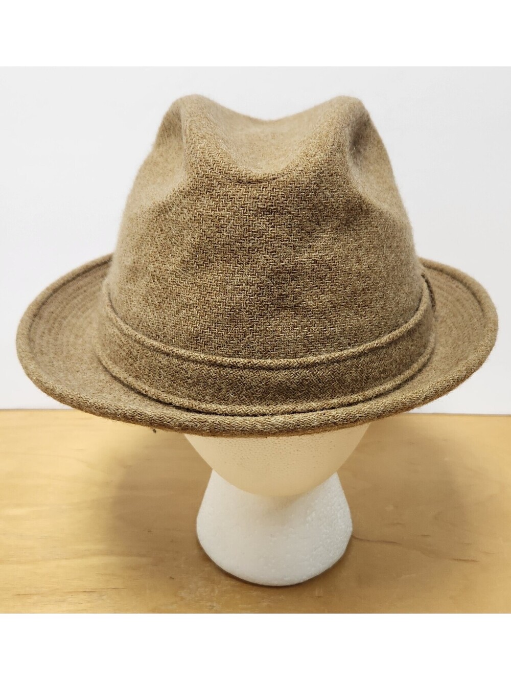 Vintage Adam New York Tweed Fedora Hat Men's Large 7 1/4 - 7 3/8 Feather USA